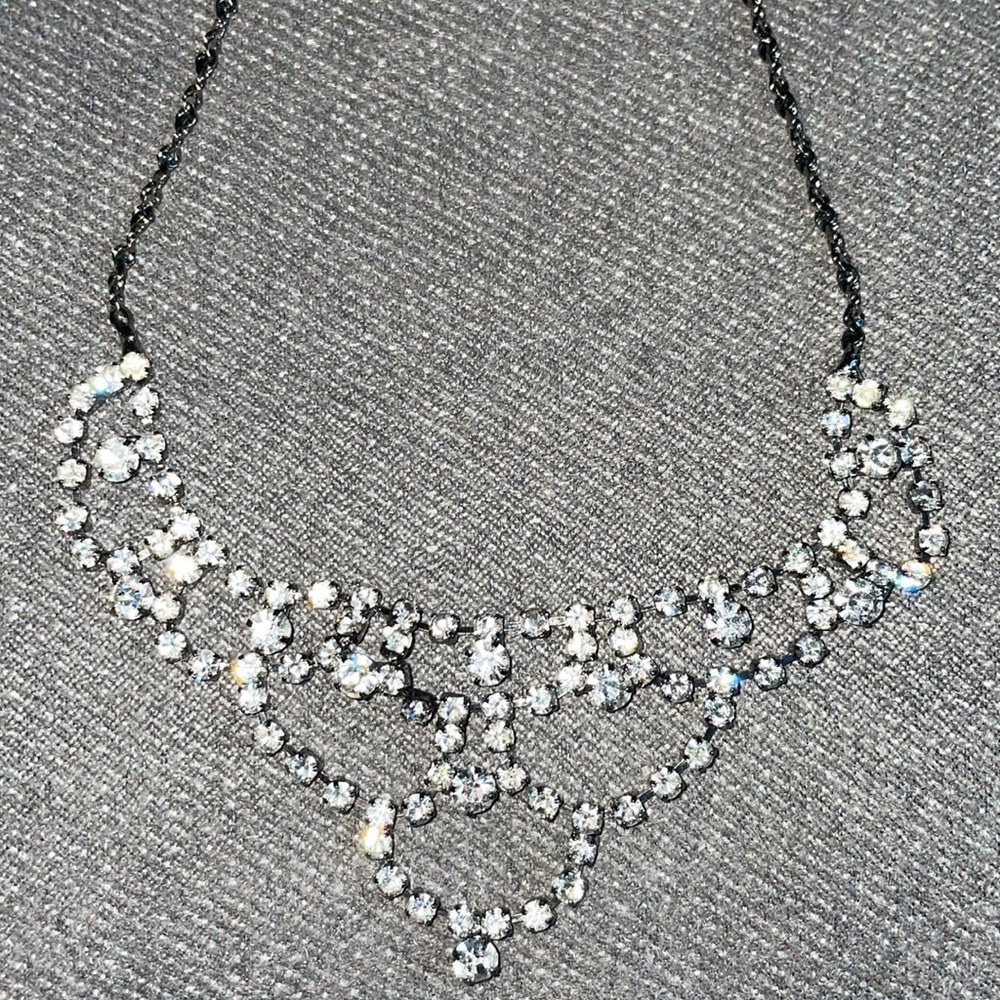Vintage Rhinestone necklace.  14”. - Picture 3 of 5